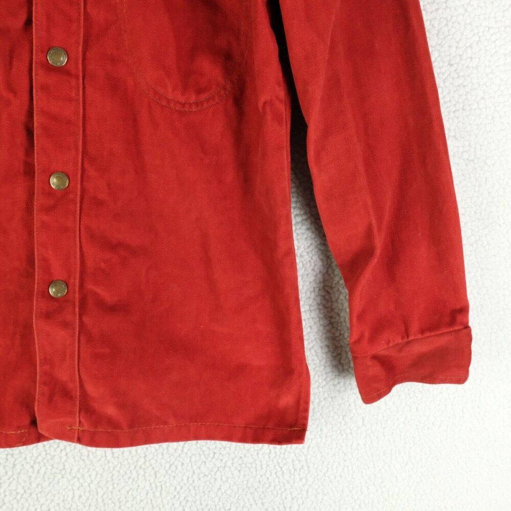 Vintage Jacket Womens Small Red Canvas Western Snap Cowgirl Outdoor 70S 80S - Picture 3 of 8